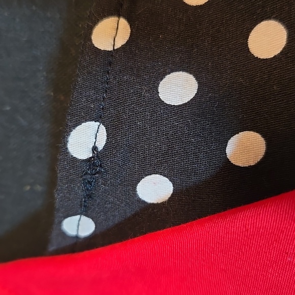 Red And Black Polka Dot Retro Swing Dress - Picture 3 of 14